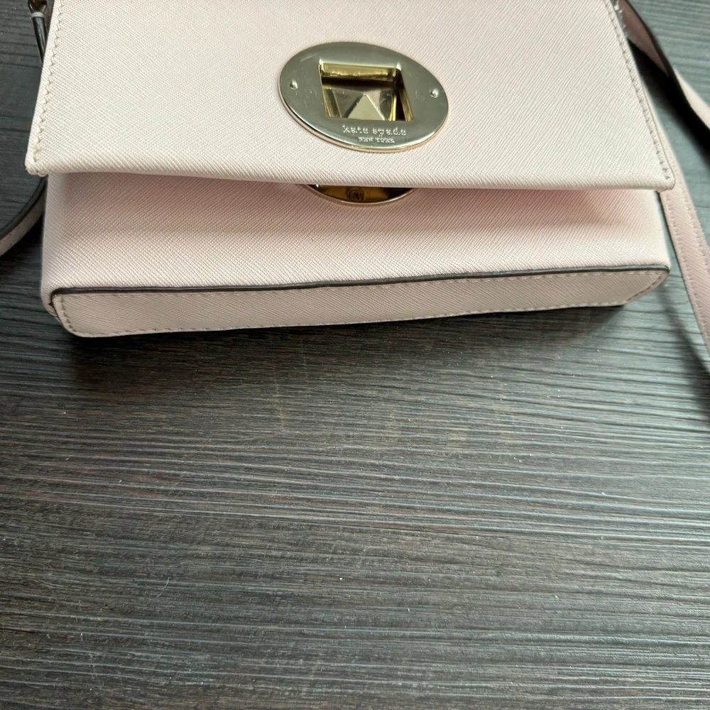 Chic Blush Crossbody Bag with Gold Accent